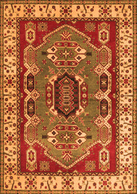 Geometric Orange Traditional Rug, tr1987org