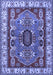 Geometric Blue Traditional Rug, tr1987blu