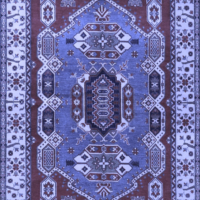 Geometric Blue Traditional Rug, tr1987blu