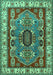 Geometric Turquoise Traditional Rug, tr1987turq