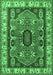 Geometric Emerald Green Traditional Rug, tr1987emgrn