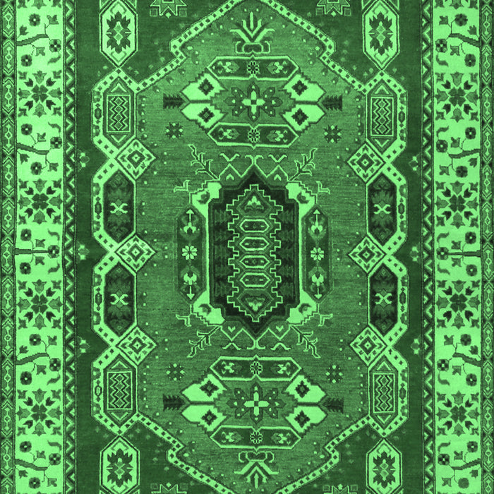 Geometric Emerald Green Traditional Rug, tr1987emgrn