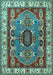 Geometric Light Blue Traditional Rug, tr1987lblu