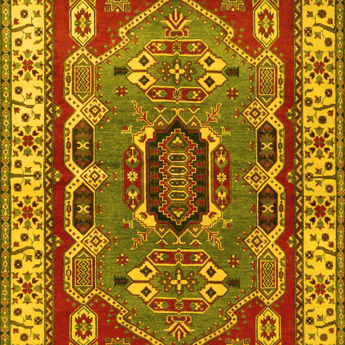Geometric Yellow Traditional Rug, tr1987yw
