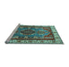 Sideview of Machine Washable Geometric Light Blue Traditional Rug, wshtr1987lblu