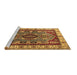 Sideview of Machine Washable Geometric Brown Traditional Rug, wshtr1987brn