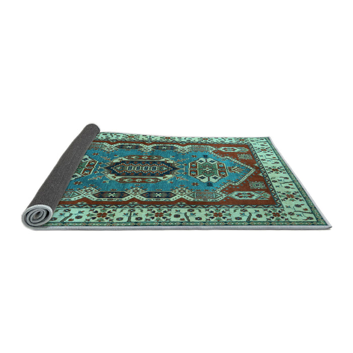 Sideview of Geometric Light Blue Traditional Rug, tr1987lblu