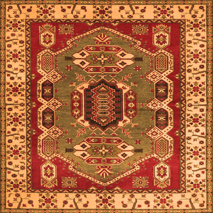 Serging Thickness of Geometric Orange Traditional Rug, tr1987org