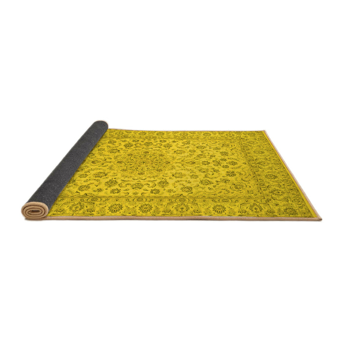 Sideview of Medallion Yellow Traditional Rug, tr1988yw
