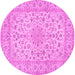 Round Medallion Pink Traditional Rug, tr1988pnk