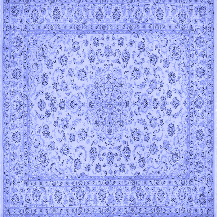 Square Medallion Blue Traditional Rug, tr1988blu