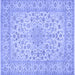 Square Medallion Blue Traditional Rug, tr1988blu