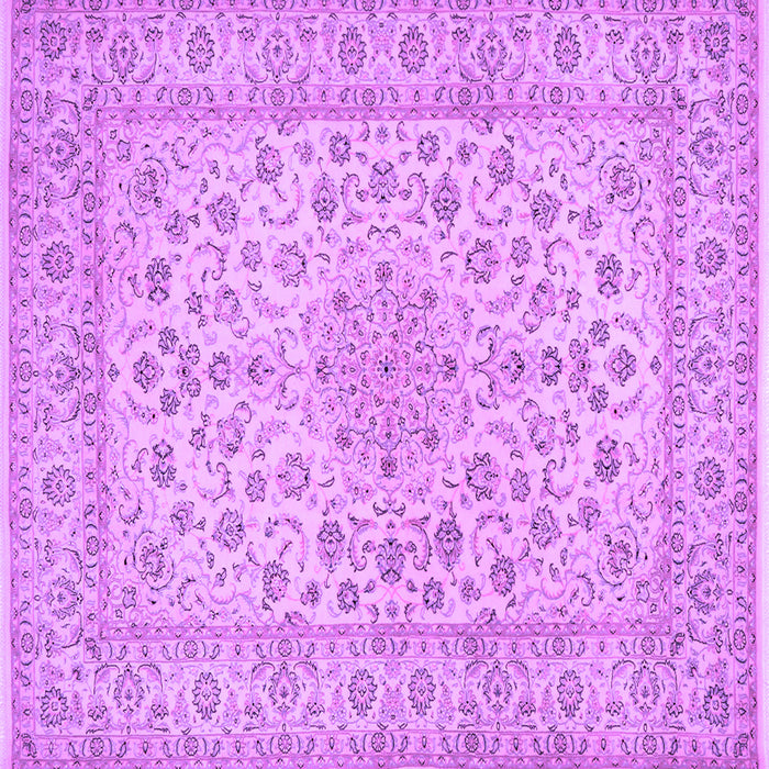 Square Machine Washable Medallion Purple Traditional Area Rugs, wshtr1988pur