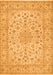 Serging Thickness of Machine Washable Medallion Orange Traditional Area Rugs, wshtr1988org