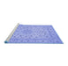 Sideview of Machine Washable Medallion Blue Traditional Rug, wshtr1988blu