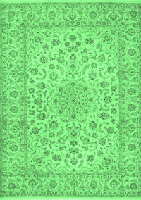 Medallion Emerald Green Traditional Rug, tr1988emgrn