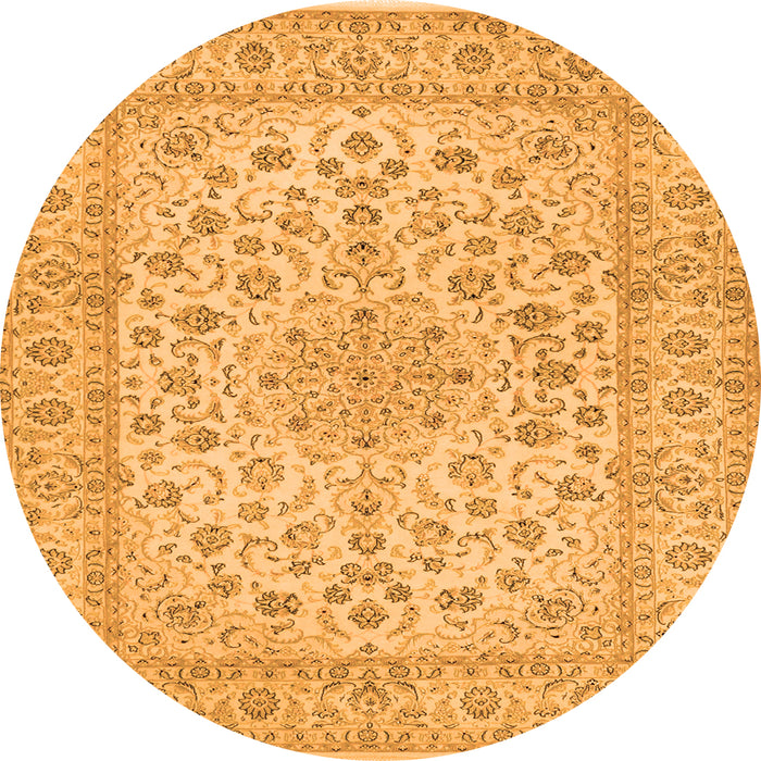 Square Medallion Orange Traditional Rug, tr1988org