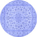 Round Medallion Blue Traditional Rug, tr1988blu