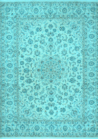 Medallion Light Blue Traditional Rug, tr1988lblu