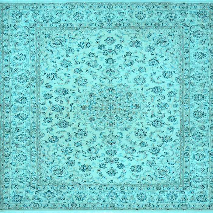 Square Medallion Light Blue Traditional Rug, tr1988lblu