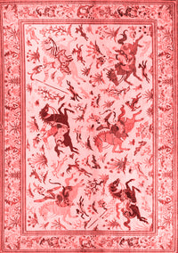 Animal Red Traditional Rug, tr1989red