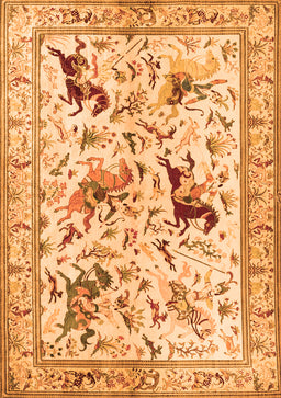 Animal Orange Traditional Rug, tr1989org