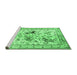 Sideview of Machine Washable Animal Emerald Green Traditional Area Rugs, wshtr1989emgrn