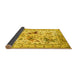 Sideview of Animal Yellow Traditional Rug, tr1989yw