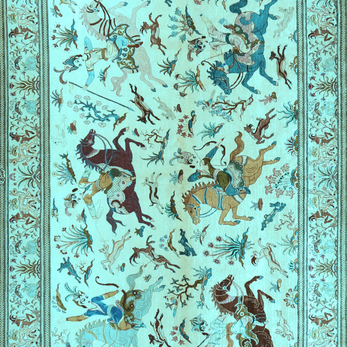 Animal Light Blue Traditional Rug, tr1989lblu