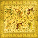 Square Animal Yellow Traditional Rug, tr1989yw