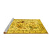 Sideview of Machine Washable Animal Yellow Traditional Rug, wshtr1989yw