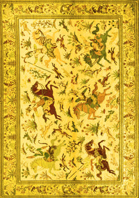 Animal Yellow Traditional Rug, tr1989yw