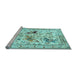 Sideview of Machine Washable Animal Light Blue Traditional Rug, wshtr1989lblu