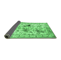Sideview of Animal Emerald Green Traditional Rug, tr1989emgrn