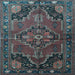 Square Machine Washable Persian Light Blue Traditional Rug, wshtr198lblu