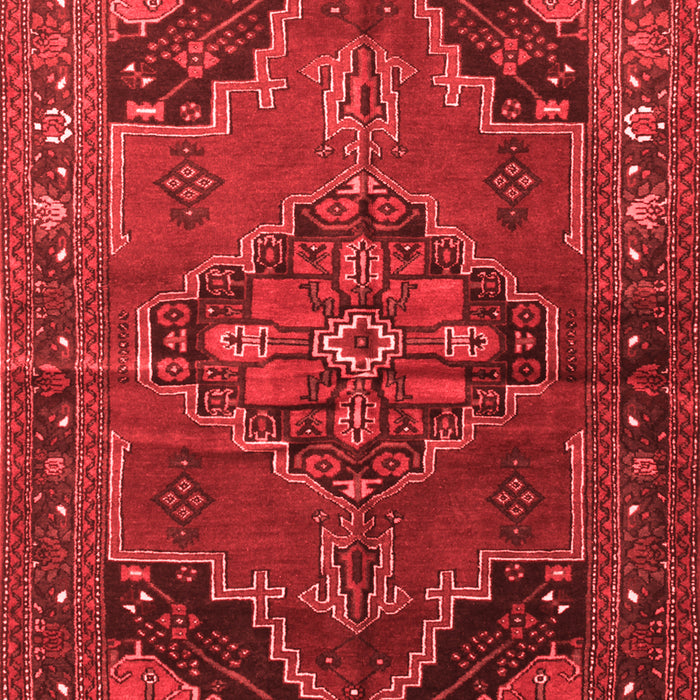 Machine Washable Persian Red Traditional Rug, wshtr198red