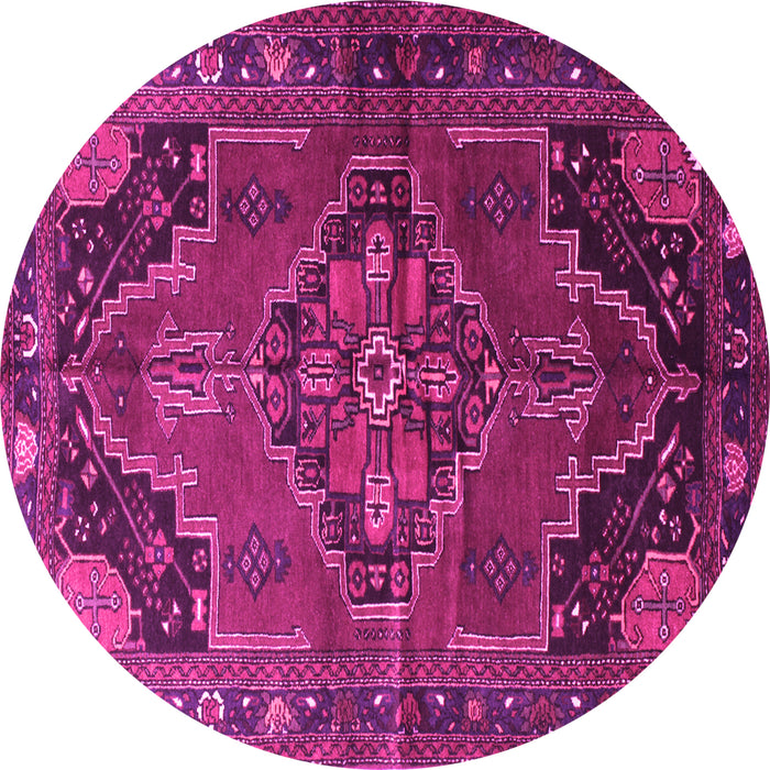 Round Persian Pink Traditional Rug, tr198pnk