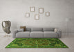 Machine Washable Persian Green Traditional Area Rugs in a Living Room,, wshtr198grn