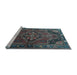 Sideview of Machine Washable Persian Light Blue Traditional Rug, wshtr198lblu