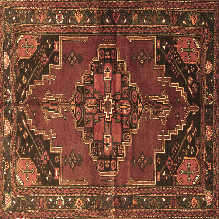 Square Persian Brown Traditional Rug, tr198brn
