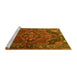 Sideview of Machine Washable Persian Yellow Traditional Rug, wshtr198yw