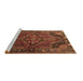 Sideview of Machine Washable Persian Brown Traditional Rug, wshtr198brn