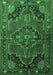 Machine Washable Persian Emerald Green Traditional Area Rugs, wshtr198emgrn