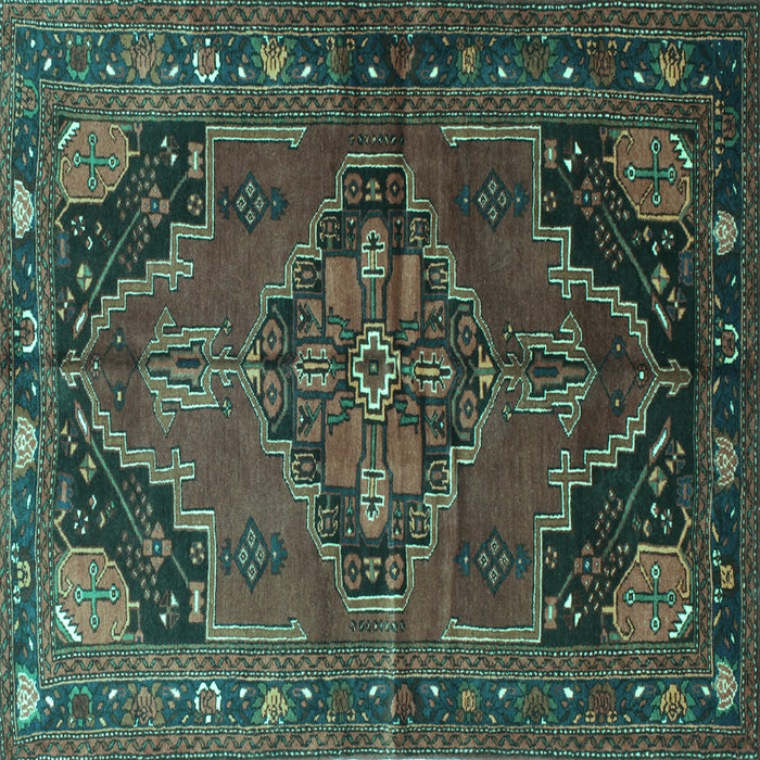 Square Persian Turquoise Traditional Rug, tr198turq