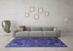 Machine Washable Persian Blue Traditional Rug in a Living Room, wshtr198blu