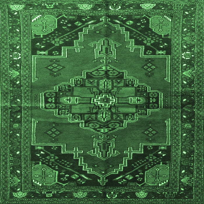Square Persian Emerald Green Traditional Rug, tr198emgrn