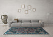 Machine Washable Persian Light Blue Traditional Rug in a Living Room, wshtr198lblu