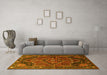 Machine Washable Persian Yellow Traditional Rug in a Living Room, wshtr198yw