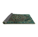 Sideview of Persian Turquoise Traditional Rug, tr198turq