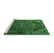 Sideview of Machine Washable Persian Emerald Green Traditional Area Rugs, wshtr198emgrn